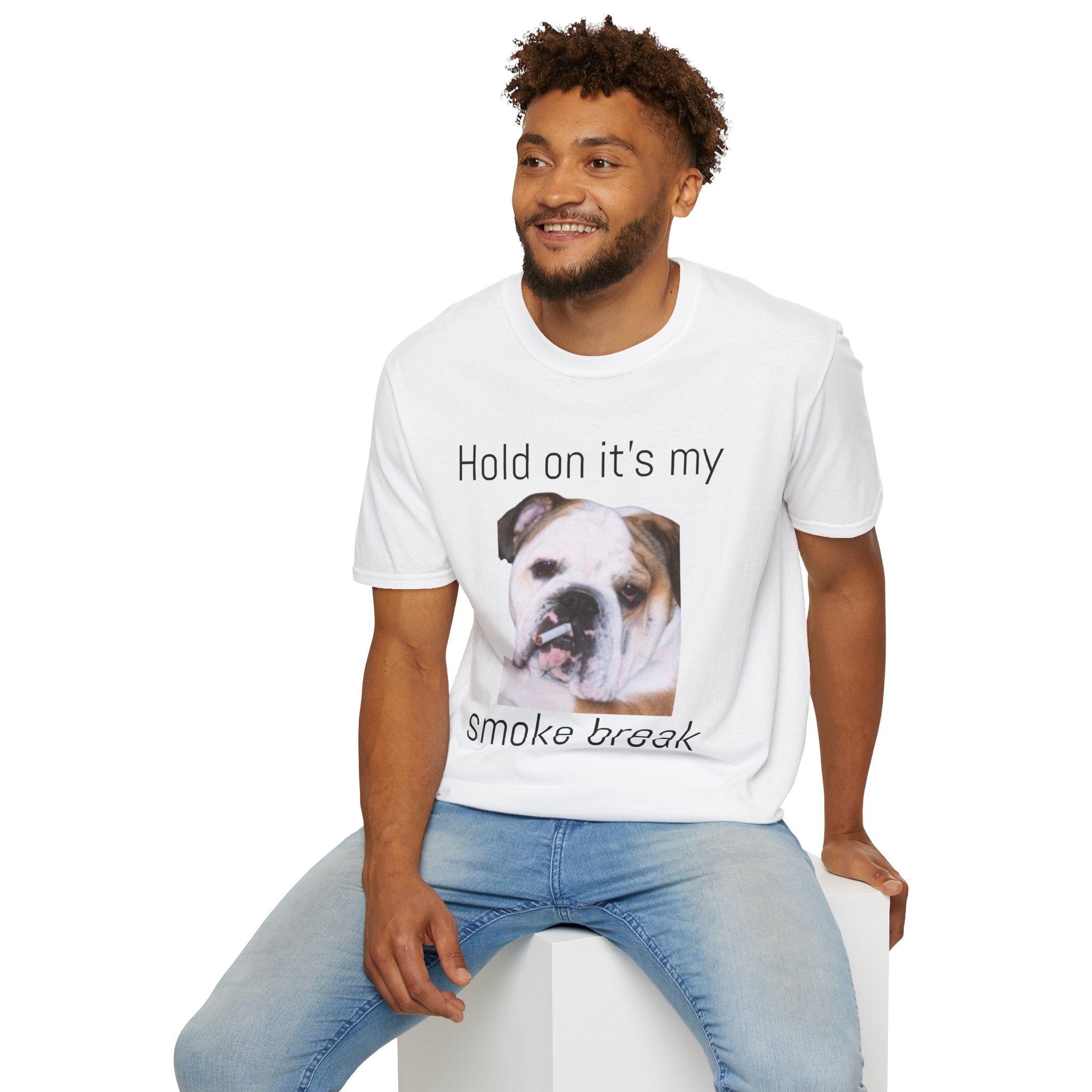 Funny Smoking Bulldog T-Shirt — Humorous Bulldog Graphic Tee