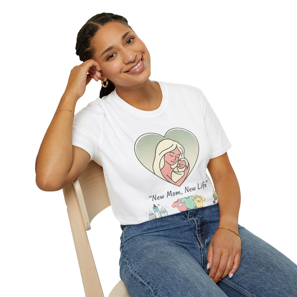 New Baby New Mom T-Shirt — New Life Announcement Tee