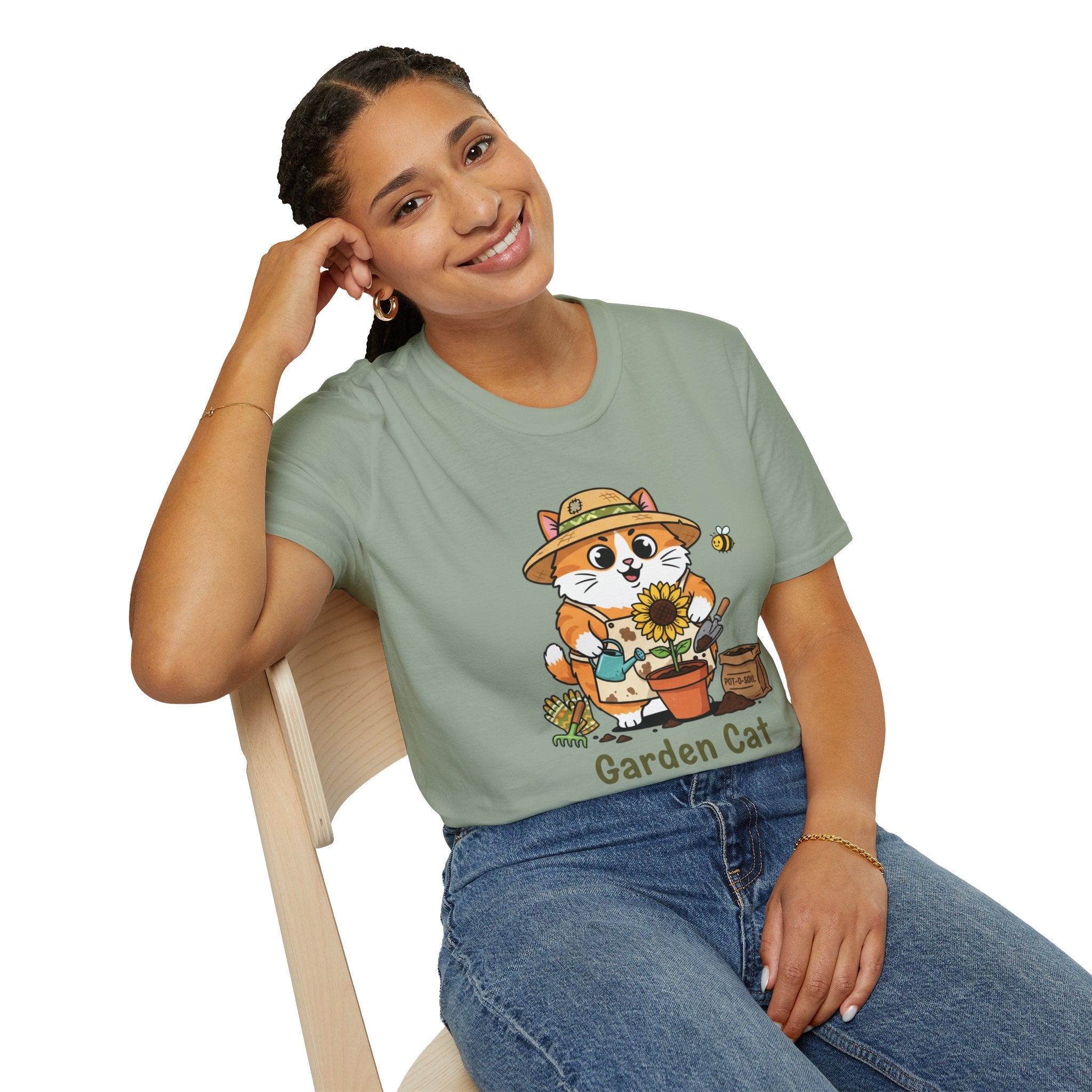 Garden Cat T-Shirt — Cute Gardener Cat Graphic Tee