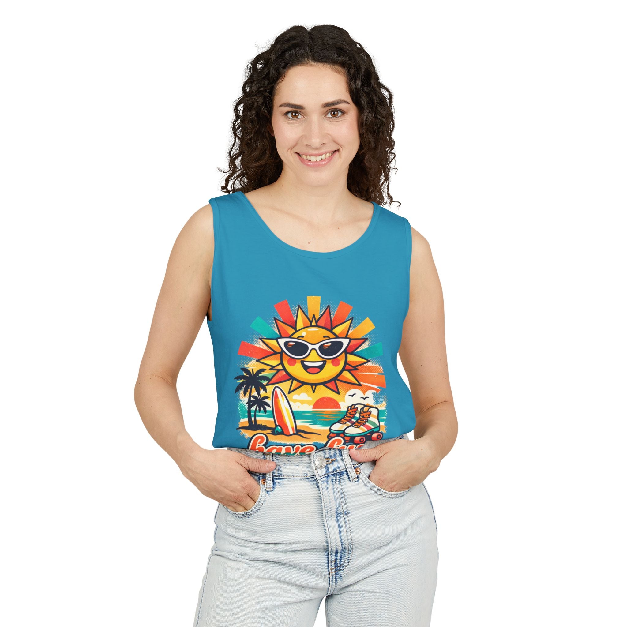 Have Fun Beach Tank Top — Retro Sunglasses Sun Surf Summer Graphic Tank