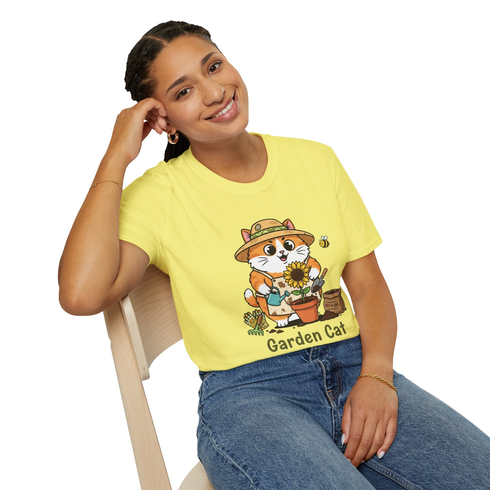 Garden Cat T-Shirt — Cute Gardener Cat Graphic Tee