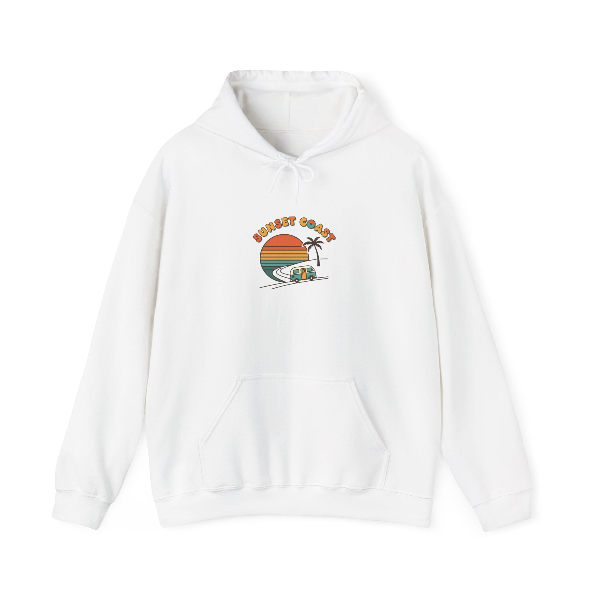 Golden Hour Sunset Surf Hoodie | 70s Sunset, Vintage Palm Postcard