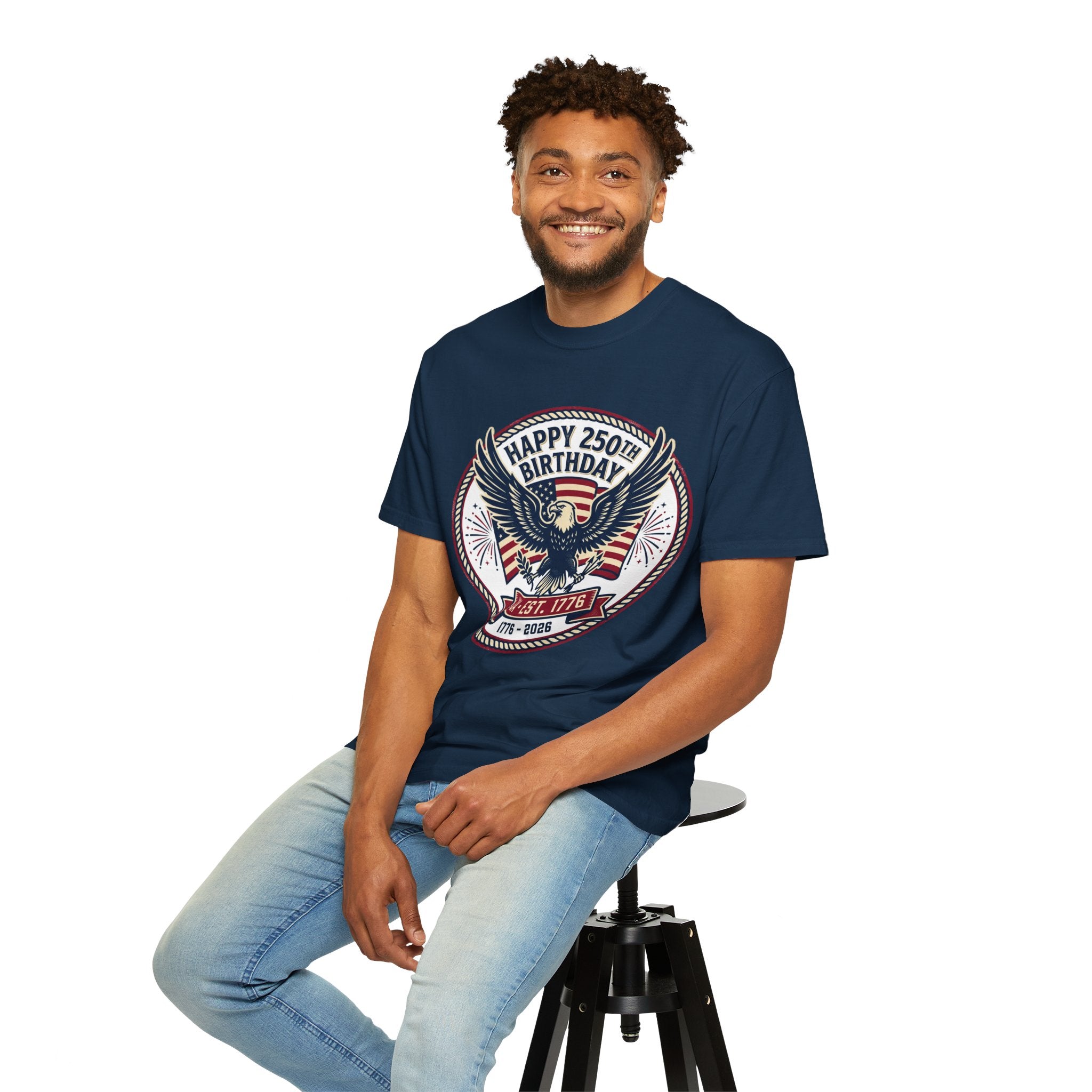 250th Birthday USA Eagle T-Shirt — Happy 250th Birthday 1776–2026 Patriotic Tee