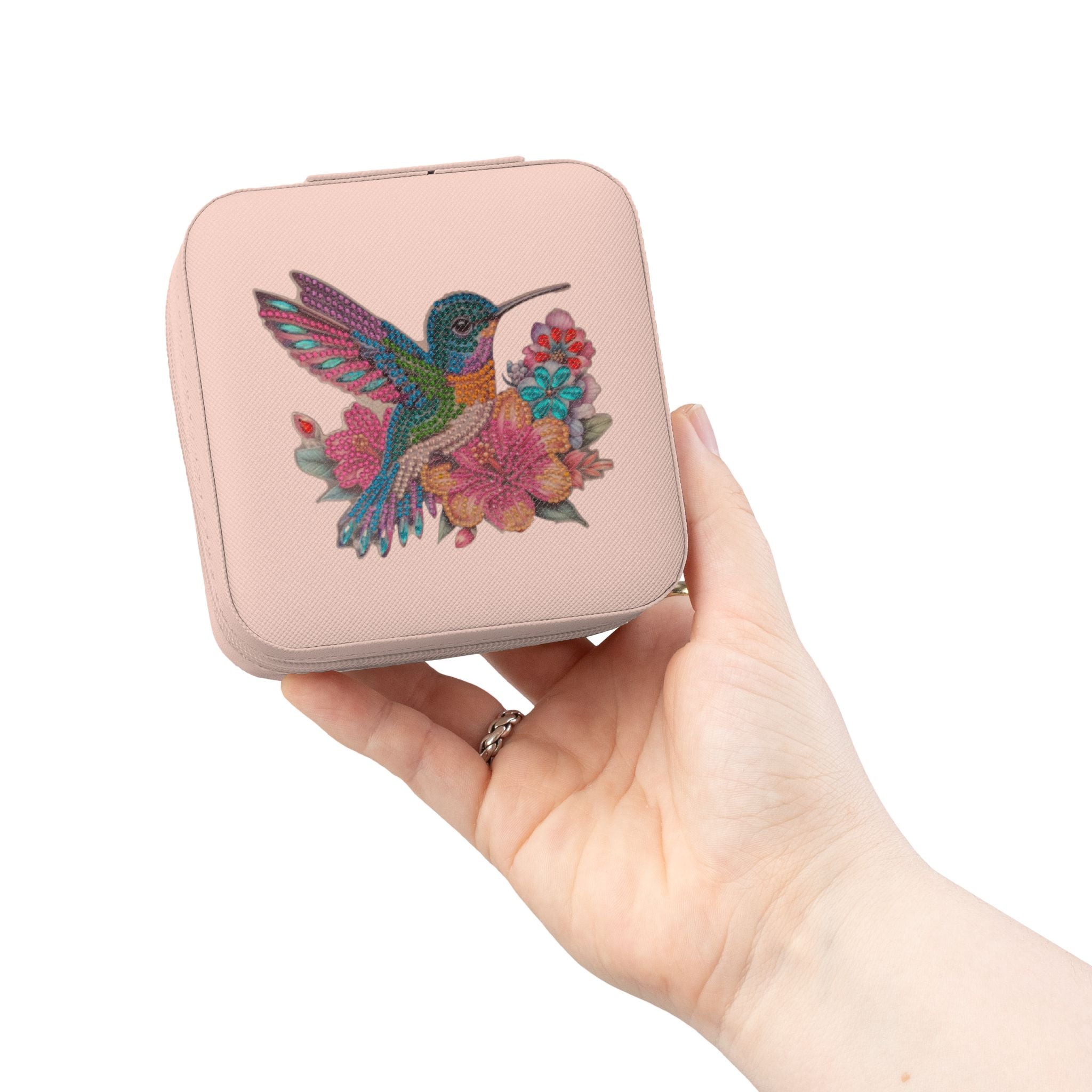 Hummingbird Floral Jewelry Travel Case