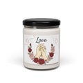 Love Hands Soy Candle — 9oz Scented Jar Candle with Rose Wreath (Romantic Gift)
