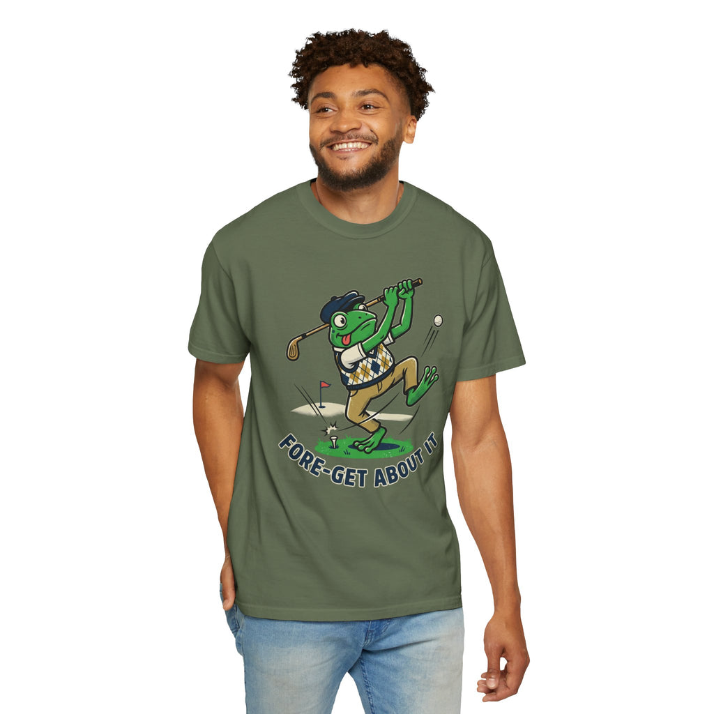 Golf Frog T-Shirt — “Fore-get About It” Funny Golf Graphic Tee