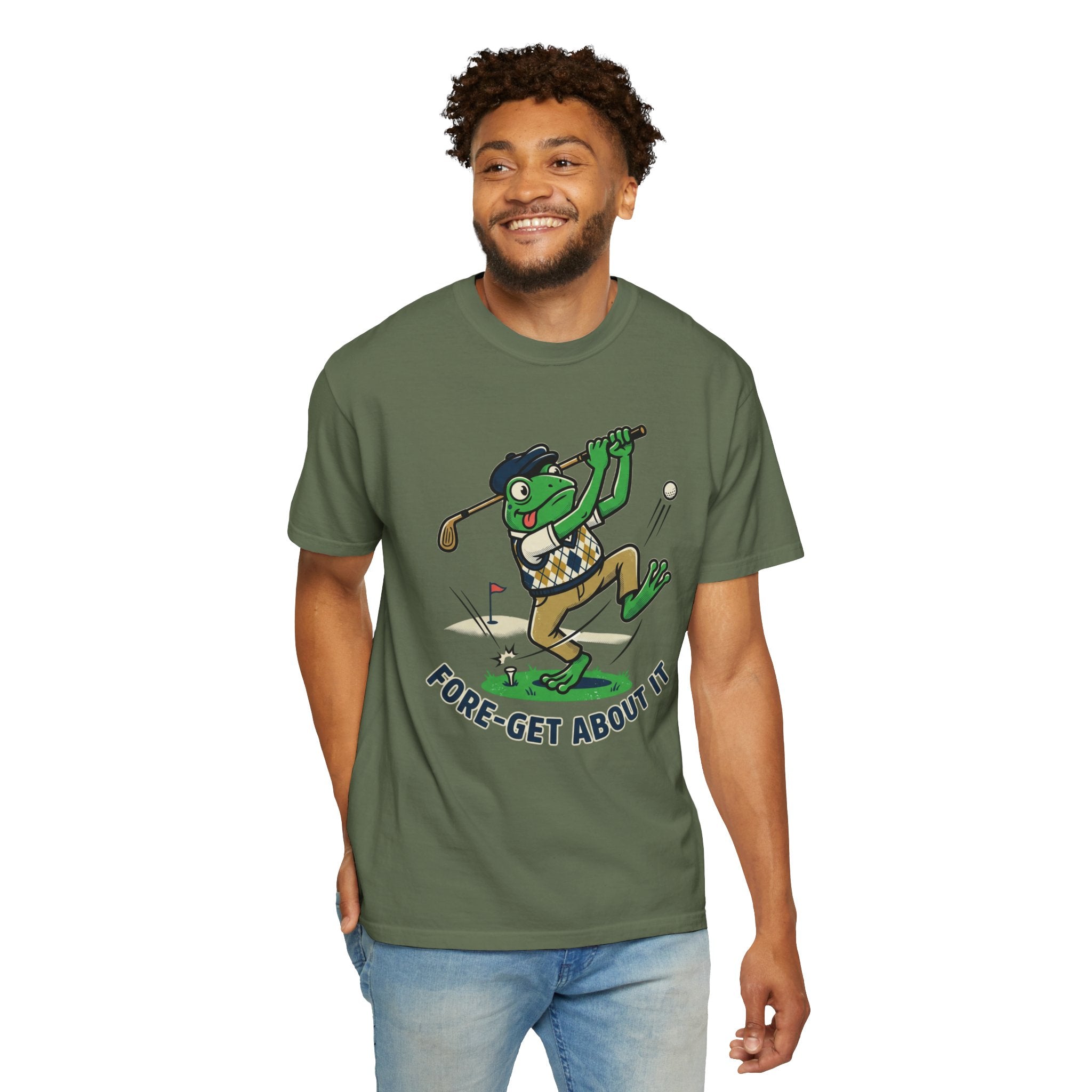 Golf Frog T-Shirt — “Fore-get About It” Funny Golf Graphic Tee