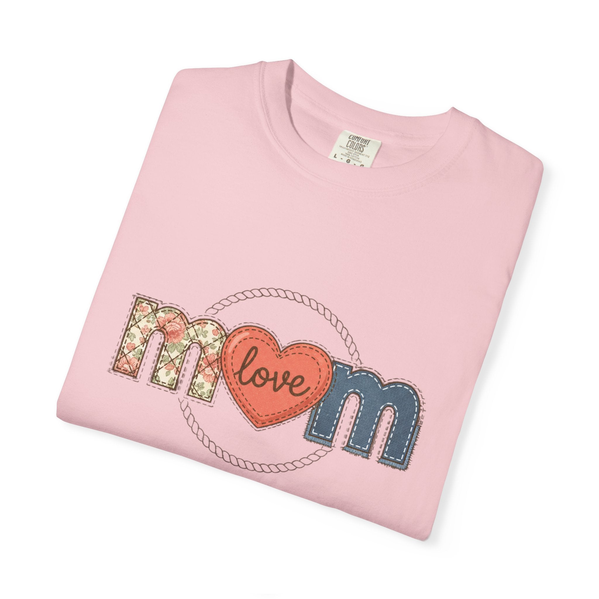Mom Faux Love T-Shirt –Faux Floral Heart Mother's Day Tee