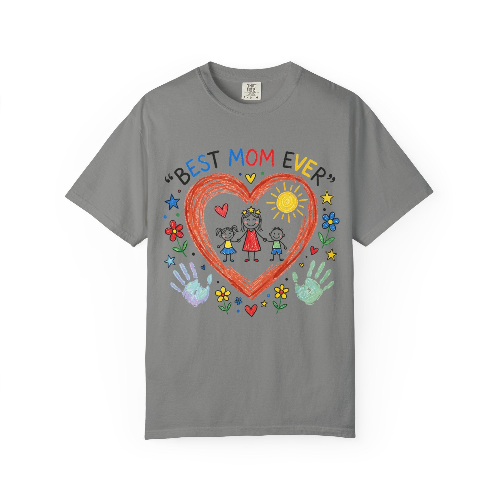 Best Mom Ever T-Shirt — Cute Kids’ Handprint Heart Mother’s Day Tee
