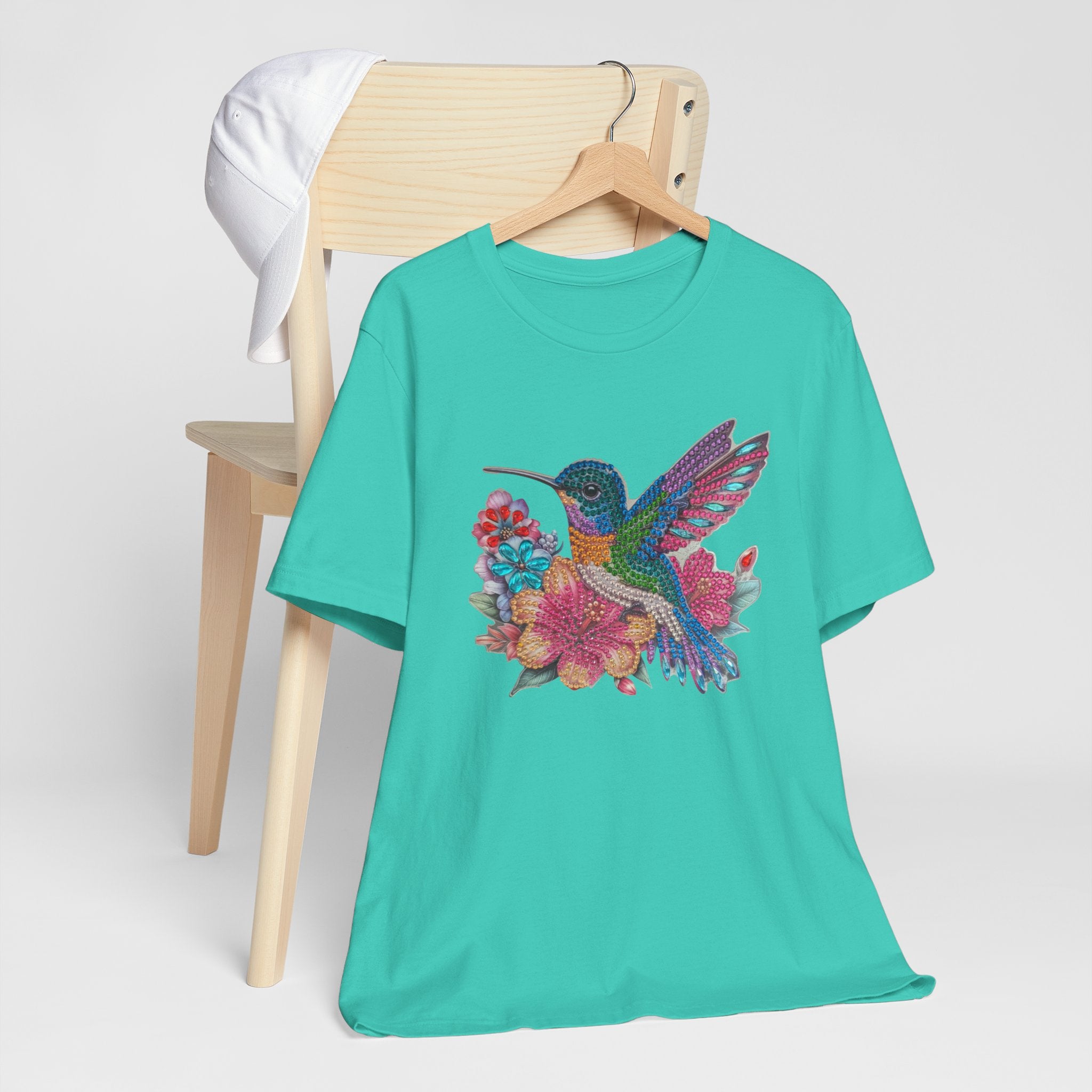 Hummingbird Floral Tee — Colorful -Style Bird Graphic T-Shirt