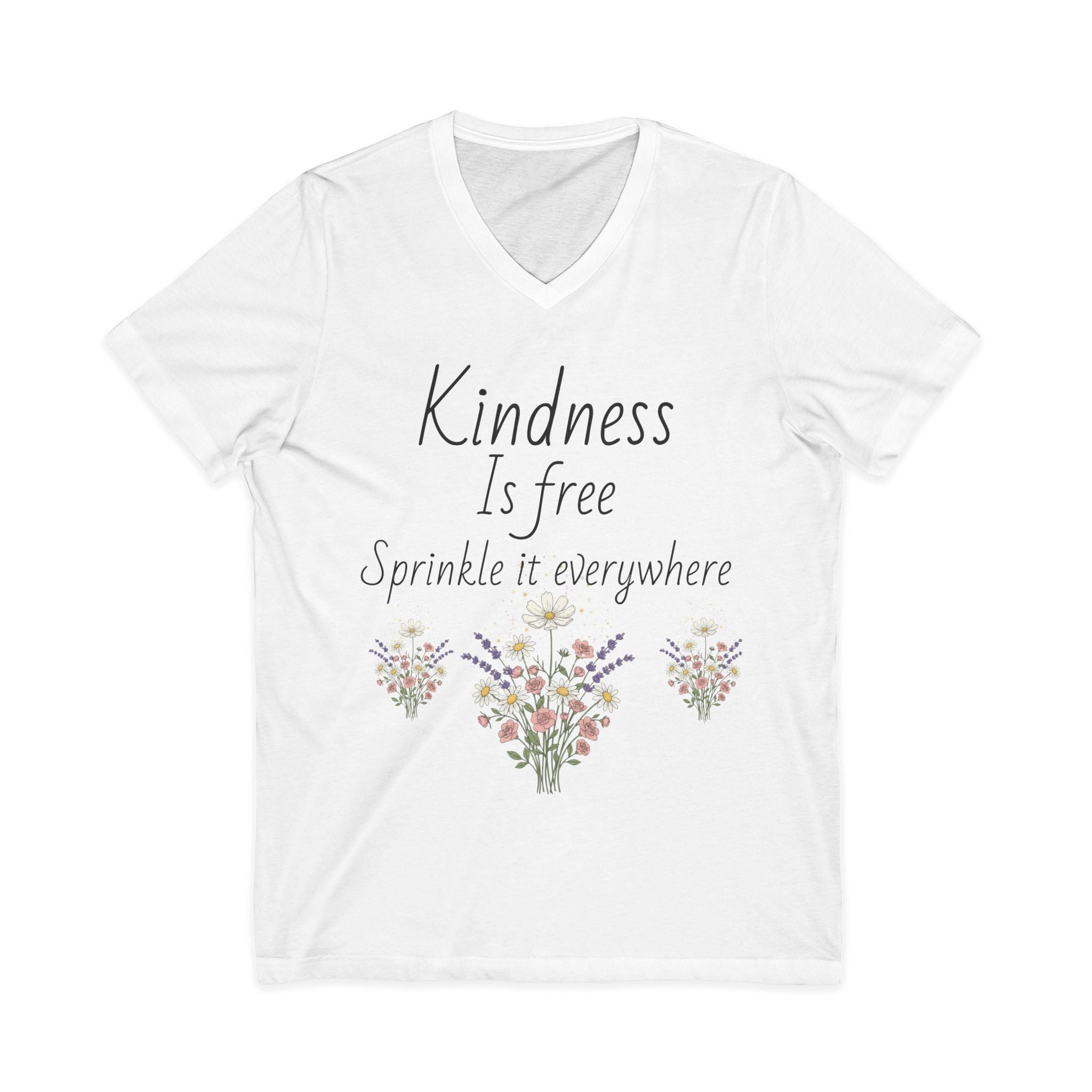 Kindness Sprinkle V-Neck Tee — "Sprinkle It Everywhere" Inspirational Graphic Shirt