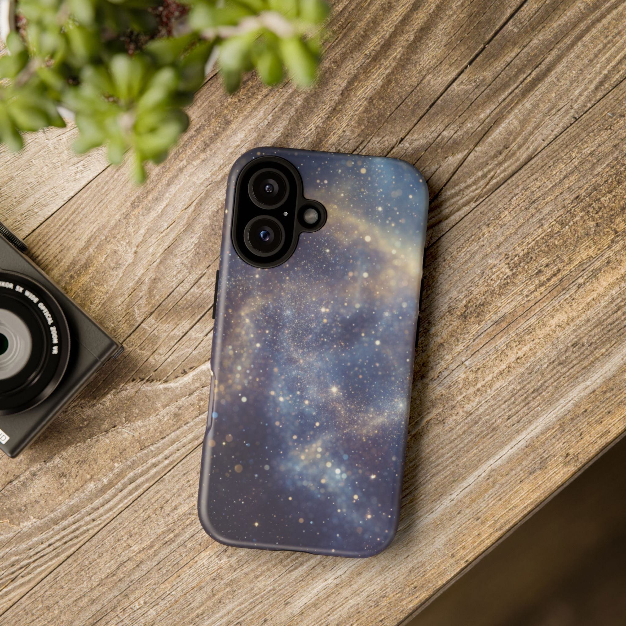iPhone 16 Galaxy Sparkle Tough Phone Case — Protective Cosmic Nebula Design