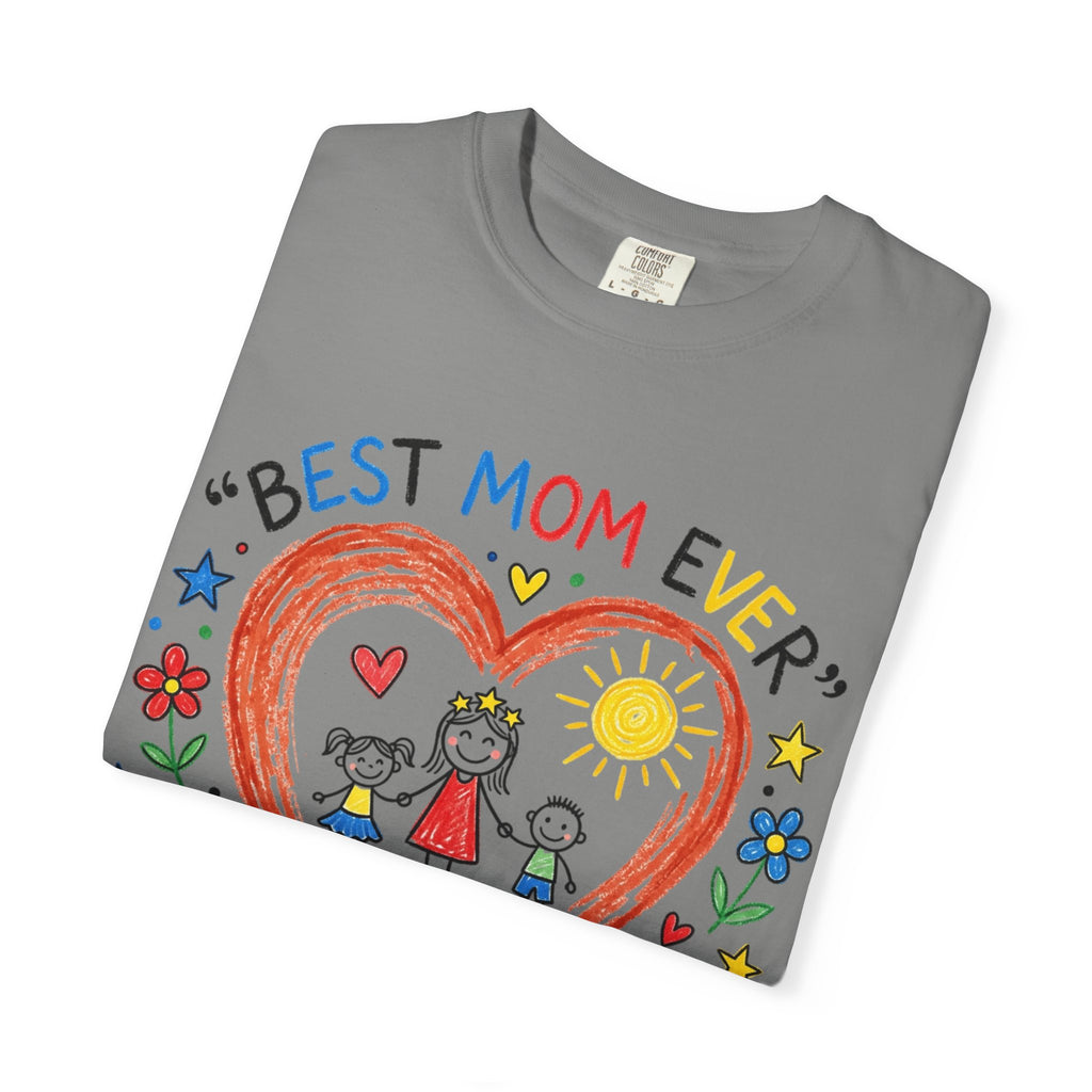 Best Mom Ever T-Shirt — Cute Kids’ Handprint Heart Mother’s Day Tee