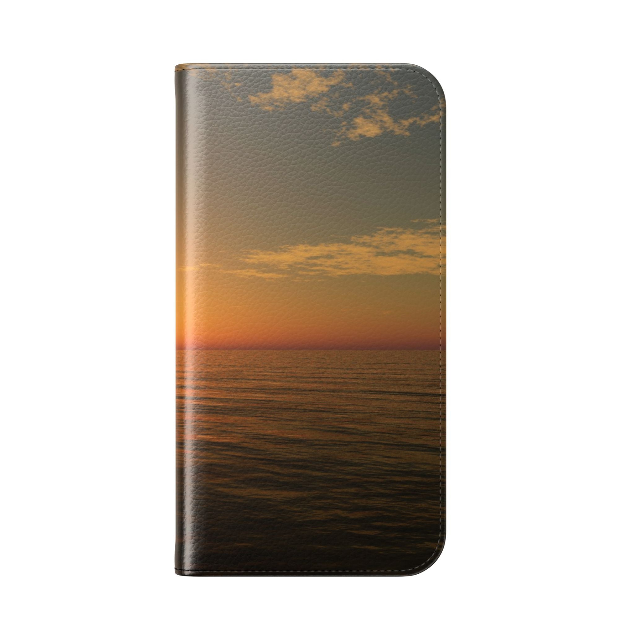 iPhone 17 Sunset Ocean Flip Case — Beach Phone Wallet with Card Slots