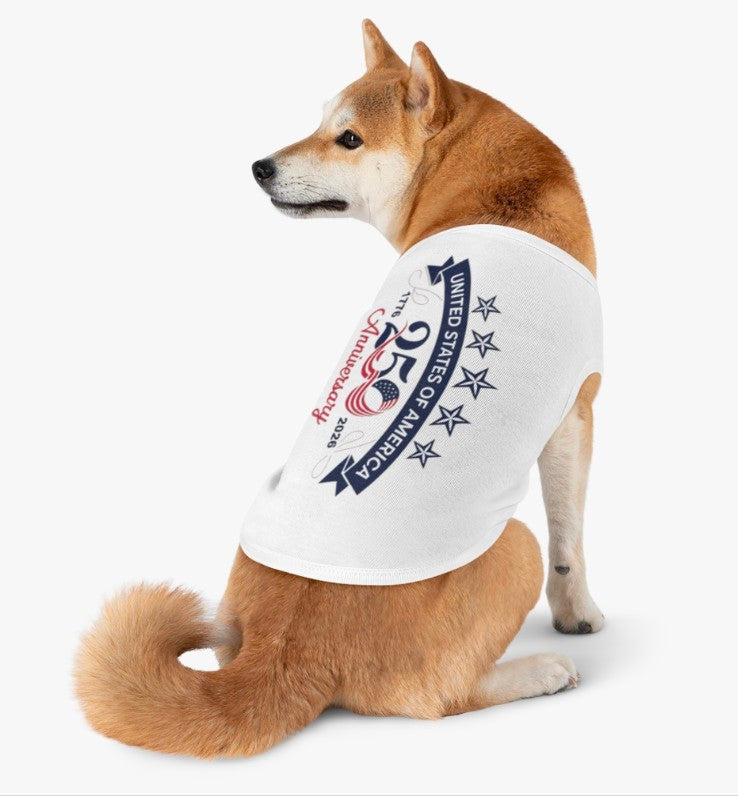 250th. Anniversary United States Pet Tank Top , Patriotic 1776-2026 Dog Shirt