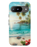 Pixel , Tropical Beach Phone case, Seaside Sunset Tough Protective Case