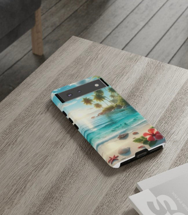 Pixel , Tropical Beach Phone case, Seaside Sunset Tough Protective Case