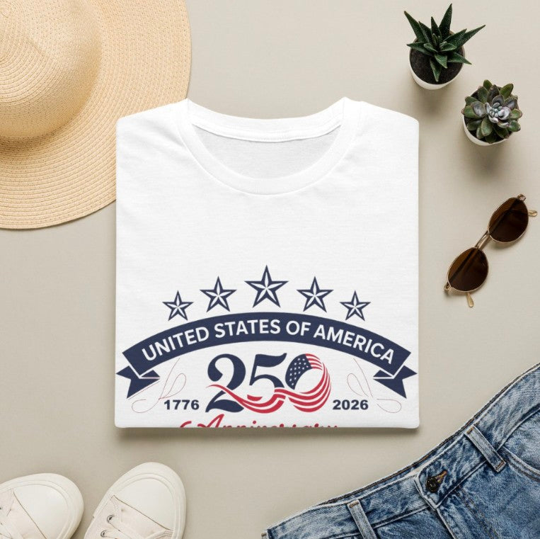 250th. United States Anniversary T-SHIRT, United States of America 1776-2026 Celebration Tee